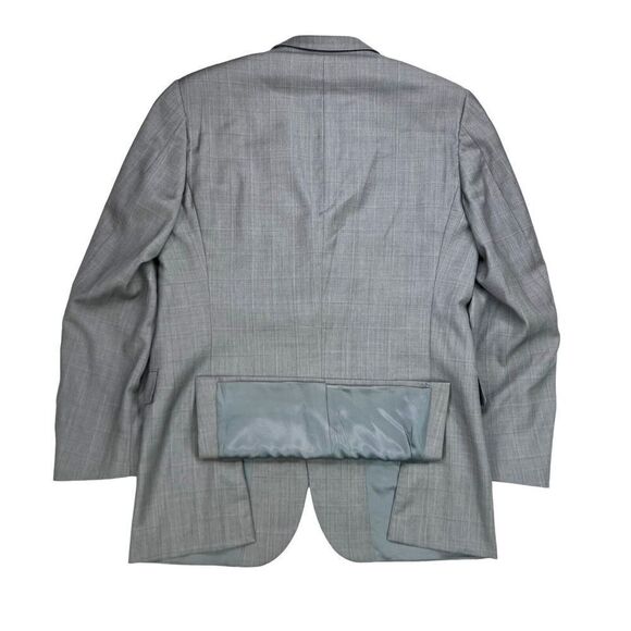 Burberry London Men's Sport Coat Gray Windowpane Blazer 42 Long Jacket READ - Picture 14 of 15